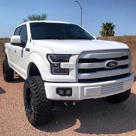 Jacked Up Truck, Custom Lifted Trucks, Trucks Chevy, Ford Trucks F150, Trucks Lifted Diesel, White Truck, Lifted Chevy Trucks, Jacked Up Trucks, Ford Truck