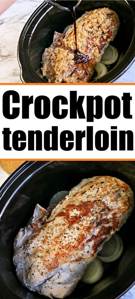 How long to cook Smithfield pork tenderloin slow cooker recipe with balsamic. So easy and tender one pot dinner packed with protein. Crockpot Pork Loin Recipes, Pork Loin Recipes Crockpot, Crock Pot Pork Loin, Boneless Pork Loin Recipes, Pork Loin Crock Pot Recipes, Crockpot Meat, Loin Recipes, Crockpot Pork Loin, Pork Loin Recipe