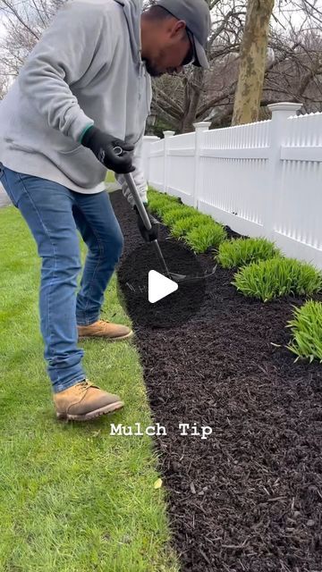 TurfNDirt on Instagram: "When you have lots of space of mulch use the back of a rake to smooth it all out. #mulch #spring #garden #care #finalstep" Wood Mulch Landscaping, Brown Mulch, Garden Mulch, Mulch Landscaping, Garden Rake, Wood Mulch, Garden Care, April 13, Mulch