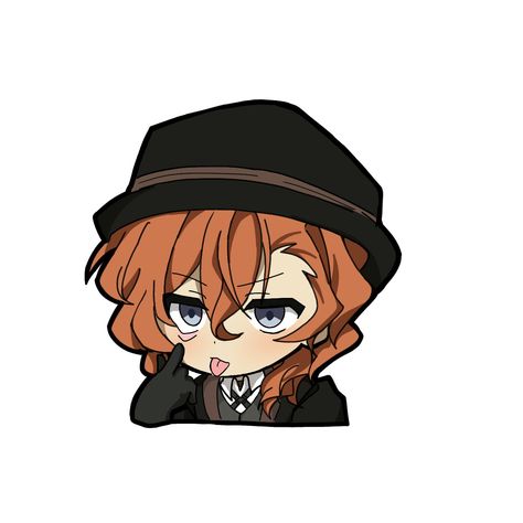 Bsd X Genshin, Bsd Emojis, Chibi Bsd, Bsd Stickers, Bsd Chibi, Sarada Cosplay, Genshin Stickers, Bungou Stray Dogs Chuya, Nakahara Chuuya