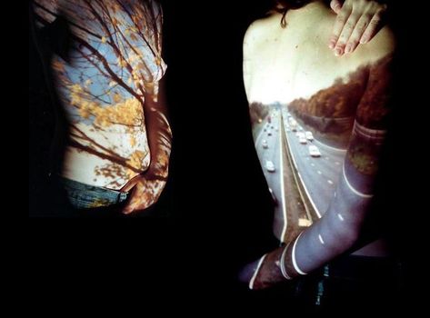 Body Human Art Photography, Davina Wilby, Double Canvas Art, Projection Photography, Photography Creativity, Projector Photography, Man And Nature, Creativity Ideas, Body Art Photography