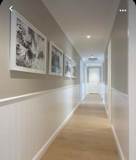 Lambriseringen Gang, Corridor Design, Entrance Way, Narrow Hallway Decorating, Home Hall Design, Hallway Designs, Hallway Design, Fa Fal, Long Hallway