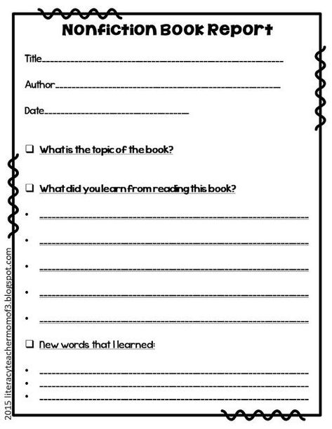 Nonfiction Book Report Template (1) - TEMPLATES EXAMPLE | TEMPLATES EXAMPLE Nonfiction Book Report, Book Report Alternatives, Book Report Template, Template Book, Informative Essay, Library Skills, Homeschool Books, Biography Books, Narrative Essay