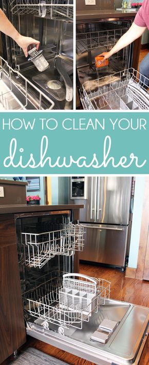 How to clean a dishwasher using vinegar and baking soda, plus four other quick steps to keep your dishwasher filter, drain, seal, and spray arms clean for the most sanitary dishes. Clean A Dishwasher, Dishwasher Filter, Cleaning Your Dishwasher, Homemade Toilet Cleaner, Clean Baking Pans, Hardwood Floor Cleaner, Cleaning Painted Walls, The Dishwasher, Glass Cooktop