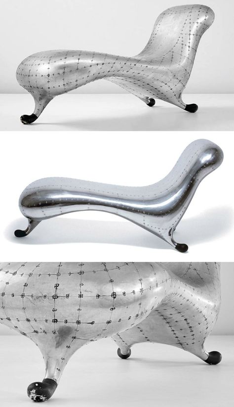 Retro Future Furniture, Marc Newson Design, Marc Newson Chair, Robotic Furniture, Retro Futuristic Furniture, Futuristic Sofas, Creative Furniture Ideas, Iconic Lounge Chair, Ultra Modern Furniture