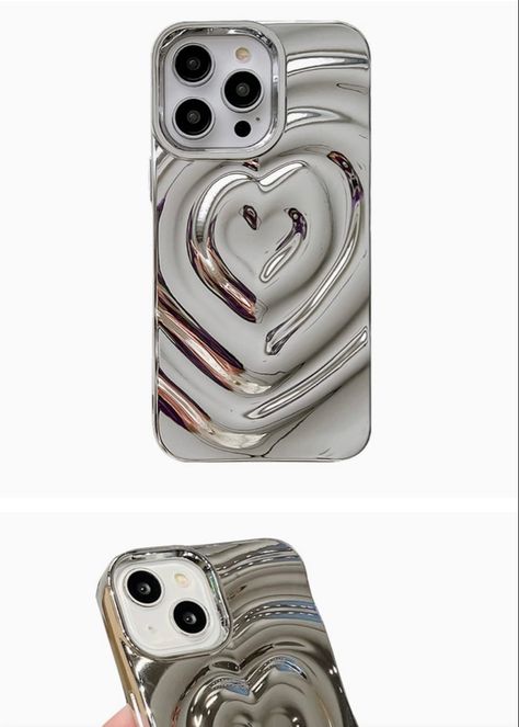 Metallic Phone Case, Chrome Phone Case, Silver Phone Case, Metal Iphone Case, Y2k Phone Case, Silver Iphone, Accessories Essentials, Phone Inspiration, Silicone Iphone Cases