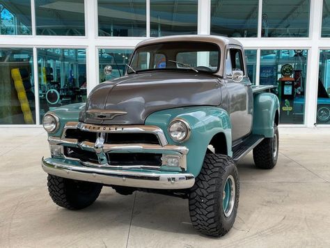 1954 Chevrolet Pickup Custom Lifted Truck Why This Vehicle is Special The truck you've always wanted to build since you were a kid is here at Skyway Classics today. This monster truck version of a... C60 Chevy Truck, Old Chevy Trucks, Vintage Trucks For Sale, 1946 Chevy Truck, Old Trucks For Sale, 53 Chevy Truck, Toyota Trucks 4x4, Old Chevy Pickups, Chevy Truck Models