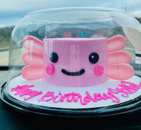 Axolotl Cake Pops, Axolotl Birthday Cakes, Axolotl Cake Ideas, Axolotl Cake, Axolotl Party Food, Axolotl Birthday Party Cake, Axolotl Birthday Cake, Axolotl Birthday Party Ideas, Axolotl Theme Birthday