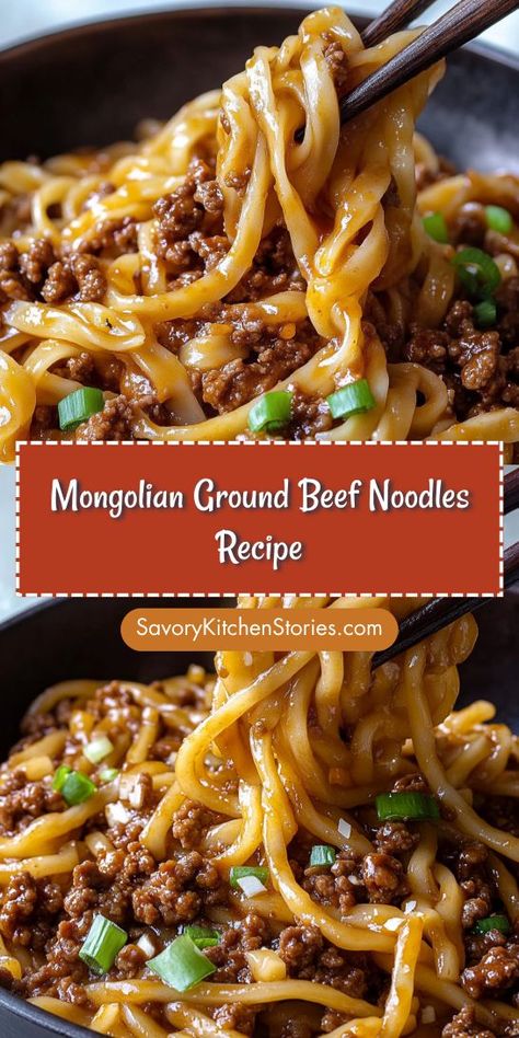 Craving a savory dish that’s both satisfying and easy to make? Our Mongolian Ground Beef Noodles Recipe combines rich flavors and comforting noodles. It’s a ground beef recipe that can elevate your dinner plans. Don’t forget to save it for your next cooking adventure! Mongolian Beef Recipe Ground, Dinner Instagram Story, Simple Dinner Ideas For Two, Beef Ground Recipes, Mongolian Ground Beef Noodles, Simple Ground Beef Recipes, Mongolian Ground Beef, Dinner In America, Quick Beef Recipes