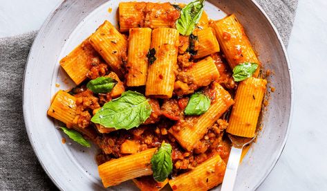 Sweet Potato and Sausage Ragù | Tried and True Recipes Turkey Ragu, Sweet Potato And Sausage, Potato And Sausage, Sausage Ragu, Rigatoni Recipes, Ragu Sauce, Turkey Pasta, Ragu Recipe, Tried And True Recipes