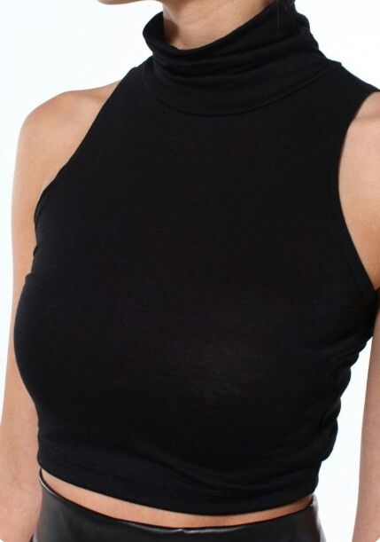 Halter Turtleneck Top Outfit, Sleeveless Turtleneck Aesthetic, Turtleneck Sleeveless Outfit, Turtle Neck Tank Top Outfit, Black Sleeveless Top Outfit, Blake Core, Turtleneck Aesthetic, Black Turtleneck Sleeveless, Sleeveless Turtleneck Outfit