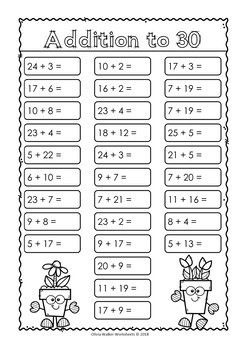 Addition to 30 (varied worksheets) by Olivia Walker | TpT Olivia Walker, Homeschool Humor, Homeschooling Materials, Math Drills, Math Sheets, Kindergarten Worksheets Free Printables, First Grade Writing, Math Tasks, Math Notes