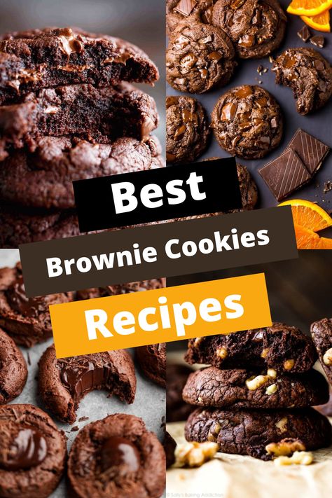 TOP 16 BROWNIE COOKIE RECIPES FOR SWEET PERFECTION Cookie Brownie Recipe, Best Brownies, Brownie Cookies, Picture This, Sweet Treat, Hey There, Us Foods, Recipe Ideas, Cookie Recipes