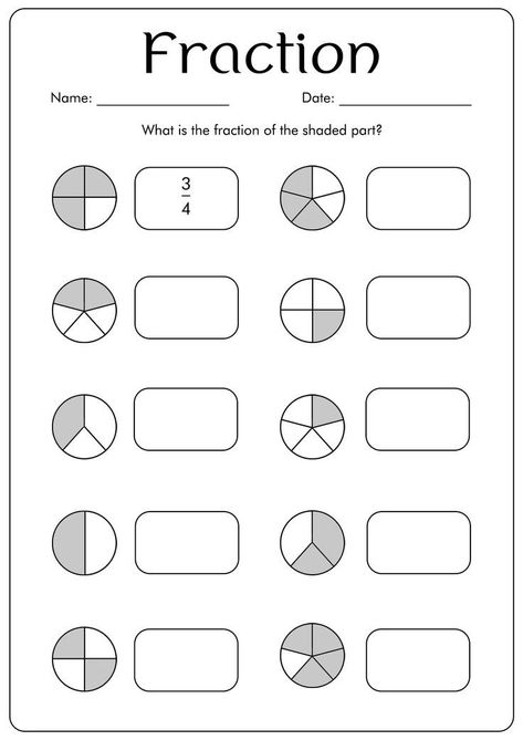 Learn 4 ways to identify fractions with these printable worksheets! Perfect for math centers or homework. Includes a PDF with answer key. #fractions #mathcenters Montessori Math Activities, Math Addition Worksheets, Preschool Workbooks, Maths Worksheets, Mathematics Worksheets, Homeschool Worksheets, Kids Math, Chinese Lessons, 2nd Grade Math Worksheets