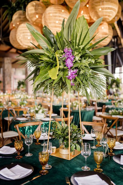 NYE Rain Forest party at Four Seasons Costa Rica Rainforest Party Theme, Rainforest Theme Wedding, Rain Forest Decorations, Rain Forest Party, Rainforest Party, Corporate Event Centerpieces, Event Venue Design, Jungle Theme Decorations, Rainforest Theme