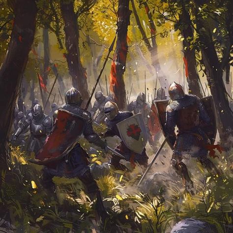 Army Fantasy Art, Knight Battle, Medieval Army, Medieval Battle, Medieval Paintings, Medieval Life, Medieval World, Fantasy Battle, Game Of Thrones Art