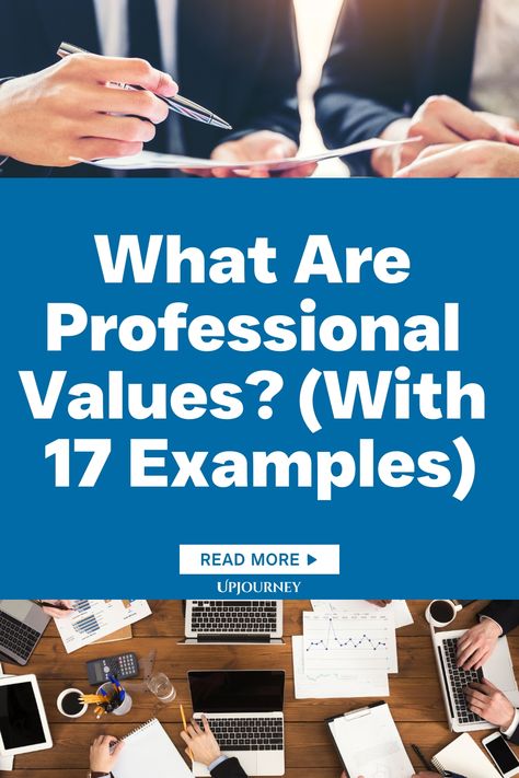 Discover the importance of professional values and how they shape the way we work. Explore 17 examples that define professional values across various fields and industries. Learn how integrating these values into your work ethic can lead to success and fulfillment in your career journey. Gain valuable insight into what it means to uphold integrity, honesty, respect, and more in a professional setting. Elevate your understanding of the core principles that guide ethical decision-making at work wi Professionalism In The Workplace, Work Etiquette, Psychology Terms, Happiness Journal, Workforce Development, Choosing A Career, Friendship And Dating, Personal Values, Mean To Be