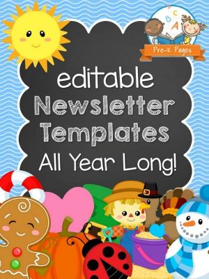 Editable Newsletter Templates for Preschool and Kindergarten. A whole year of editable newsletter templates to keep your parents informed! Classroom Management Preschool, Teacher Communication, Preschool Director, Preschool Newsletter Templates, Preschool Newsletter, Newsletter Ideas, Editable Newsletter Templates, Pre K Pages, Prek Classroom