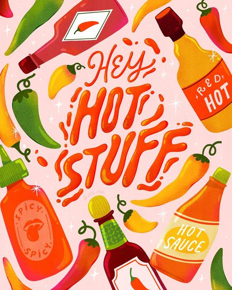 Things are heating up! Here’s my first piece for #saucyandspicysummer 🌶️ Hosted by me and: @lizvolpi @daysfullof @jojowangdesigns @palindromeart @eveandersondraws #summervibes #artchallenge #womenoftype #womenofillustration #drawingchallenge #hotsauce #spicy Hot Sauce Bottle Drawing, Food Illustration Art Graphics, Cheese Illustration, Agenda Scrapbook, Mexican Graphic Design, Hot Ones, Fun Typography, Bottle Drawing, Sorority Events