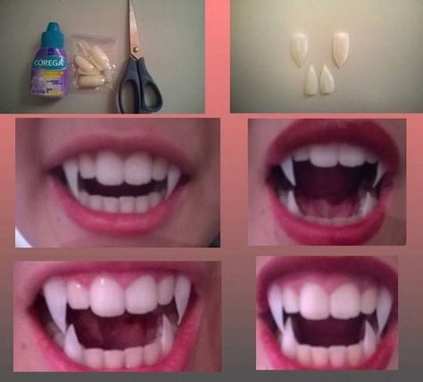 Diy Halloween Costumes For Girls, Vampire Makeup, Vampire Fangs, Vampire Teeth, Cosplay Tutorial, Halloween Costumes Makeup, Cosplay Diy, Fantasias Halloween, Halloween Make Up