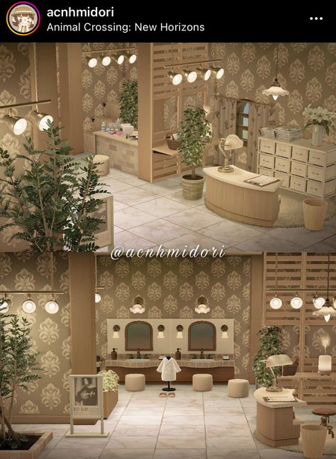 Happy Home Paradise Beauty Salon, Acnh Happy Home Paradise Spa, Acnh Hhp Luxury Hotel, Acnh Floor Design Codes Wood, Happy Home Paradise Spa, Acnh Hhp Spa, Acnh Beauty Salon Design, Acnh Beauty Salon, Animal Crossing Paradise Planning Ideas