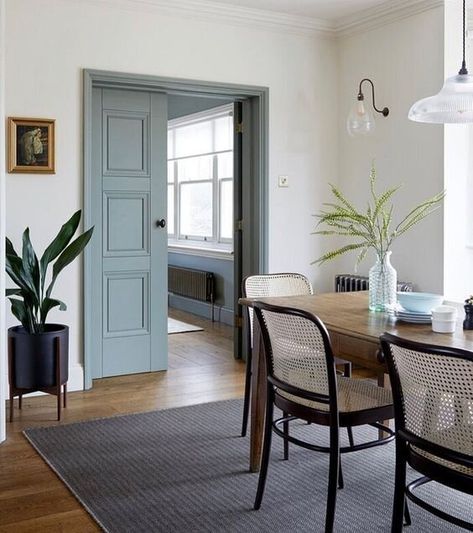 Add Colour In Your Home With The Painted Interior Door Trend — MELANIE LISSACK INTERIORS Painted Doors Inside House, Paint Interior Doors, Painted Interior Door, Rusty Anchor, Wooden Sash Windows, Teal Door, Painted Interior Doors, Hall Ideas, Creative Interior