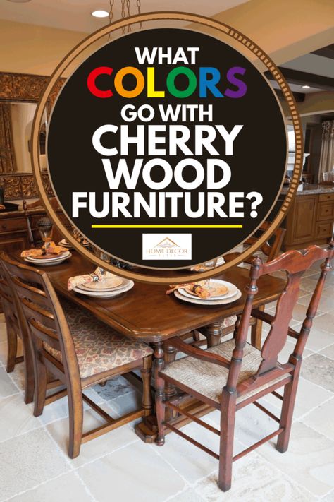 What Colors Go With Cherry Wood Furniture? - Home Decor Bliss Dark Cherry Furniture, Cherry Wood Bedroom Furniture, Cherry Wood Bedroom, Wood Bedroom Decor, Floor Stain Colors, Wood Floor Stain Colors, Cherry Bedroom Furniture, Cherry Bedroom, Cherry Wood Kitchens