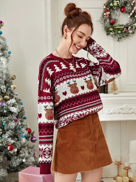 Outfit Ideas For Moms, Winter Holiday Outfits, Christmas Sweater Outfits, Red Christmas Sweater, Christmas Outfit Ideas, Cute Christmas Sweater, Cute Christmas Outfits, Christmas Wear, Christmas Outfits Women