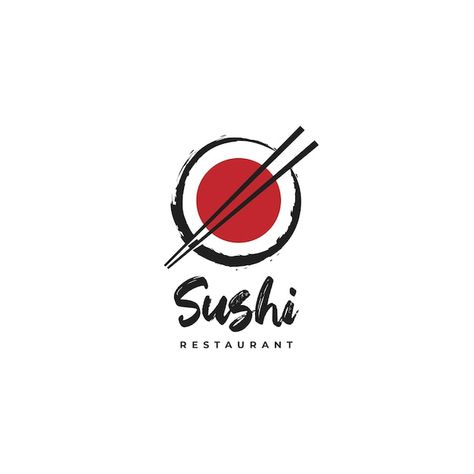 Chopstick holding sushi logo design with... | Premium Vector #Freepik #vector #sushi-logo #maki #sushi #sushi-restaurant Chopstick Logo Design, Sushi Logo Design Ideas, Sushi Graphic Design, Sushi Restaurant Logo, Sushi Logo Design, Japanese Restaurant Logo, Japanese Logo Design, Restaurants Logo, Simple Sushi