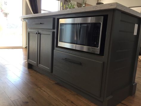 to Island With Microwave, Portable Kitchen Island, Unique Kitchen Design, Kitchen Island Plans, Kitchen Design Diy, Diy Kitchen Renovation, Portable Kitchen, Kitchen Island Decor, Modern Kitchen Island