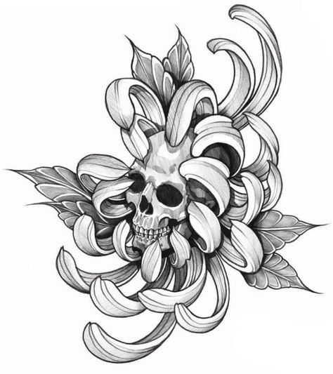 Crisantemo Tattoo, Skull Tattoo Flowers, Japanese Flower Tattoo, Chrysanthemum Tattoo, Elbow Tattoos, Flower Tattoo Shoulder, Full Body Tattoo, Japanese Sleeve Tattoos, Knee Tattoo