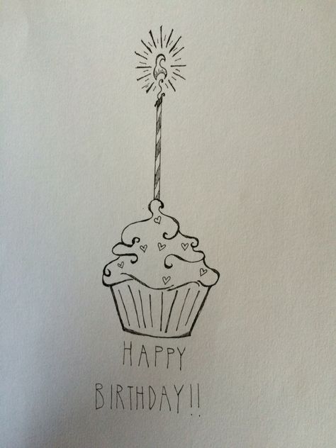 Birthday cupcake drawing Cupcake Cakes Drawing, Cake Pencil Drawing, Happy Birthday Torte, Birthday Pencils, Happy Holidays Message, Cake Sketch, Happy Birthday Drawings, Birthday Wishes For Her, Cupcake Birthday Cards