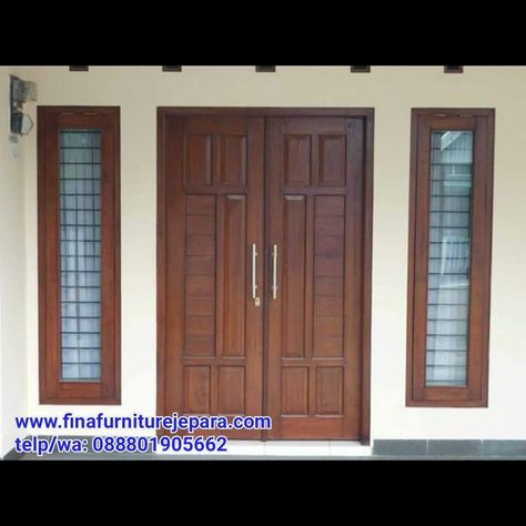 Pintu Ganda, House Main Door, House Main Door Design, House Main Gates Design, Main Entrance Door Design, Front Door Design Wood, Minimalist Living Room Design, Wooden Front Door Design, Wooden Main Door