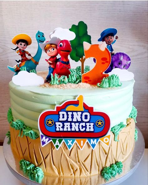 Dino Ranchers Birthday Cake, Dinoranch Cake, Dino Ranch 2nd Birthday Party, Dino Ranch Birthday Party Cake, Dino Ranch Party Ideas, Dino Ranchers Birthday Party, Dino Ranch Birthday Cake, Dino Ranch Cake, Dino Ranch Party