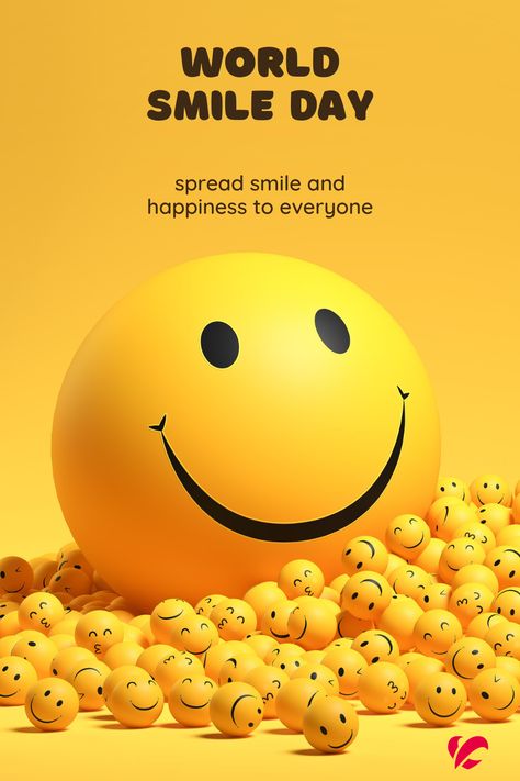 International Smile Day, Happy World Smile Day, Smile Day Poster, Smile Emoji Wallpaper, World Happiness Day, National Smile Day, Love You Mom Quotes, Smile Emoji, Smile Day