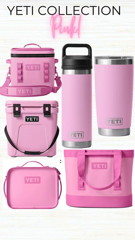 Cute Yeti Cups, Yeti Cooler Gift Basket, Pink Yeti Cooler, Pink Camping, Pink Yeti, Pink Cooler, Yeti Roadie, Cooler Gift, Yeti Cooler