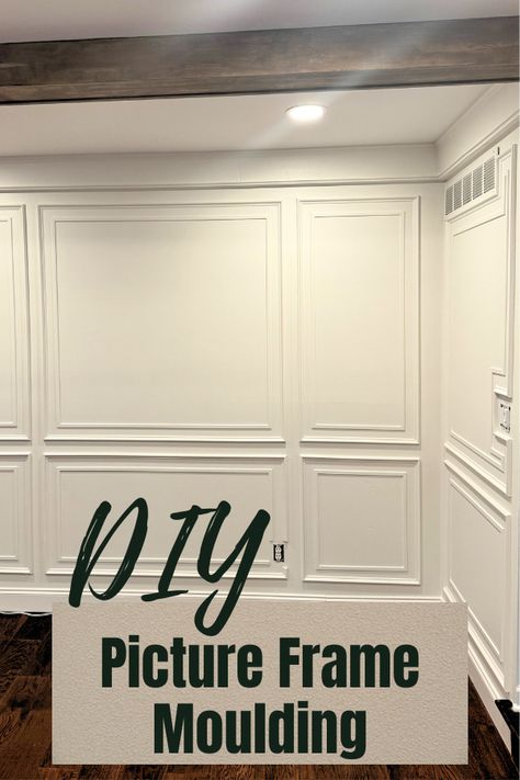 This DIY double picture frame moulding is great in any empty walls of your house. Follow this simple method do to it yourself! Double Picture Frame Molding, Picture Molding Entryway, How To Calculate Picture Frame Molding, Entryway Picture Frame Molding, Picture Frame Molding Diy, Moulding Diy, Trim Molding Ideas, Picture Moulding, Double Picture Frame