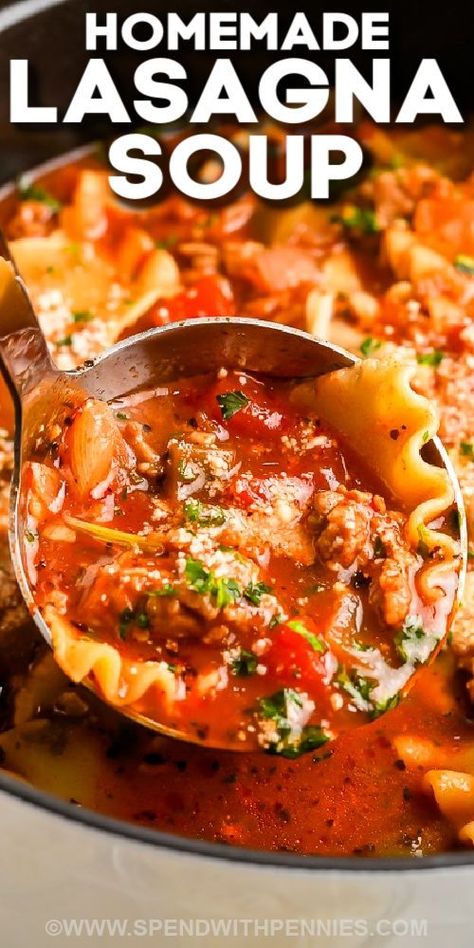 Lasagna Soup With Vegetables, Lasagna Noodle Soup Recipes, Crockpot Lasagne Soup, Lasagna Soup Made With Spaghetti Sauce, Lasagna Soup Recipe With Sausage, Hot Italian Sausage Soup Recipes, Lagsana Soup Recipe Easy Crockpot, Lasagna Soup Recipe Stove Top, Lasagne Soup Recipe Easy