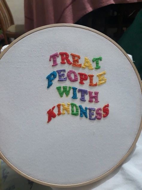 Embroidery One Direction, Treat People With Kindness Embroidery, Patches Aesthetic, Harry Styles Hands, Custom Jean Jacket, Clothes Embroidery Diy, Embroidery Tshirt, One Direction Harry Styles, Basic Embroidery Stitches