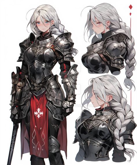 Anime Armor Female, Female Armor Art, Knight Female Art, Female In Armor, Knight Outfit Female, Mech Design Concept Art, Anime Knight Art, Character Design Armor, Anime Armor Design