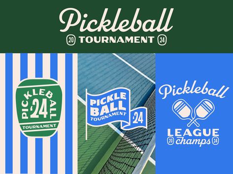 Pickleball Tournament Branding by Cassidy Dickens on Dribbble Pickleball Fundraiser, Pickleball Logo Design, Tennis Branding, Pickleball Branding, Pickleball Graphic Design, Pickle Ball Graphics, Pickleball Aesthetic, Pickleball Tournament, Graphic Deisgn