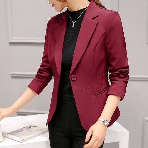 cd0dce8fca267bf1fb86cf43e18d5598desc48213153ri Slim Blazer, Formal Blazer, Work Blazer, Women Blazer, Womens Jackets Casual, Office Fashion Women, Work Suits, Pocket Jacket, Long Sleeve Blazers