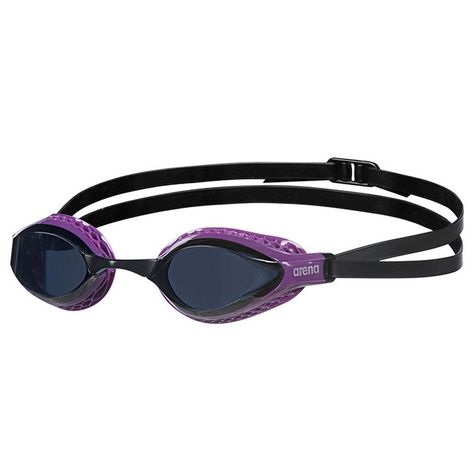 Arena Air Speed Dark Smoke Lens/ Purple Swimming Goggles, Black - Racing Goggles Custom Swimwear, The Arena, Swimming Goggles, Swimmers, Swimwear Girls, Underwater World, Mesh Bag, Silver Mirrors, Mask For Kids