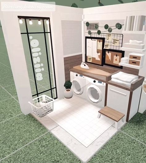 Bloxburg Laundry Room Ideas, Blocksburg Room Ideas￼, Bloxburg Kitchen, Bloxburg House Ideas 1 Story, House Decorating Ideas Apartments, Small House Layout, Simple Bedroom Design, Tiny House Layout, Diy House Plans