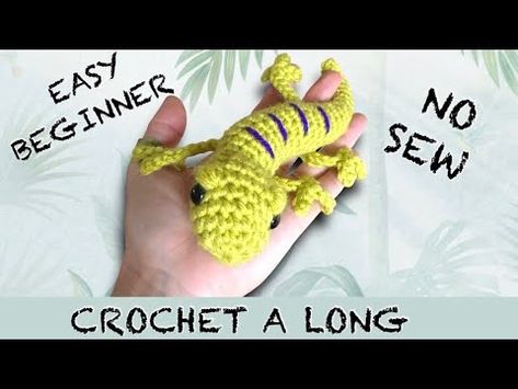 (244) CROCHET LIZARD EASY NO SEW BEGINNER CROCHET A LONG AMIGURUMI - YouTube Crochet Lizard, Stitch Videos, Crochet Kindness, Crochet Critters, Baby Bears, Crochet Fish, Animals Crochet, Crochet Dinosaur, Quick Crochet Patterns