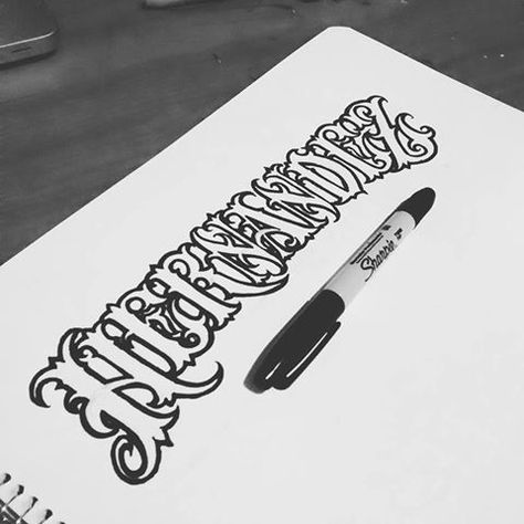 "Hernandez" Tattoo Lettering style by Catrin Valadez Hernandez Tattoo Lettering, Hernandez Tattoo, Word Art Drawings, Tattoo Generator, Tattoo Fonts Alphabet, Word Drawings, Chicano Lettering, Tattoo Lettering Styles, Leo Tattoos