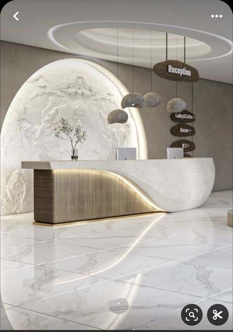 Spa Area Design, Reception Areas Office Design, Reseption Zone Design, Modern Clinic Interior Design, Reception Ceiling Design, Reception Area Ideas, Spa Reception Design, Clinic Decoration, Modern Clinic