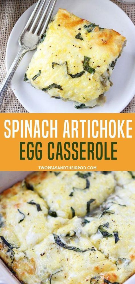 Spinach Egg Casserole, Egg Casserole Recipes Easy, Healthy Casserole, Healthy Brunch Recipes, Healthy Brunch, Egg Casserole Recipes, Diner Recept, Simple Breakfast, Healthy Casseroles