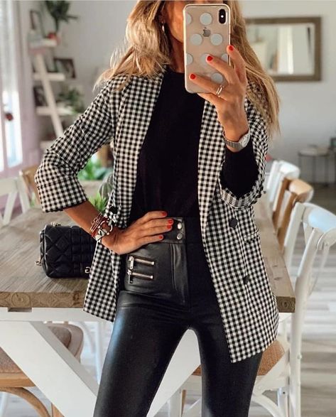 Blazer 77 Outfits, Black Blazer With Jeans, Nike Blazer Outfit, Nike Blazer 77, Gingham Blazer, Nike Blazers Outfit, Blazer 77, Blazer Outfits Casual, Athleisure Fashion