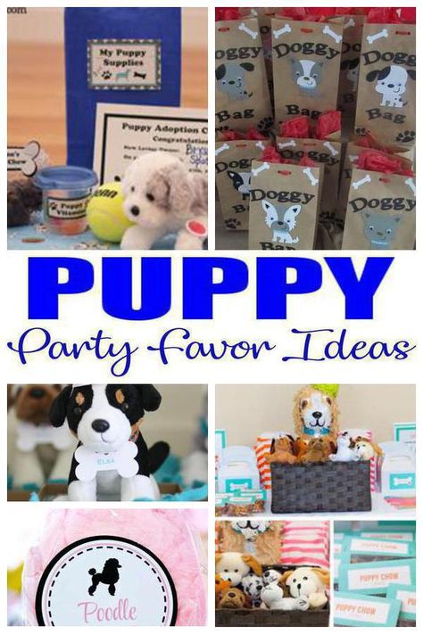 Birthday Party Favors! Puppy party favors for a kids bday. The best puppy dog favor ideas all children will love. Fun & easy ideas for a boy or girl party! Goodie bags, candy, gumballs, toys & more great take home favors for your guests. DIY or buy some fun puppy party favors. Find puppy birthday party ideas now! Dog Birthday Party Favors, Dog Party Goodie Bags, Puppy Party Goodie Bags, Dog Party Favors For Dogs, Dog Birthday Party Favors For Dogs, Dog Theme Party Favors, Puppy Party Gift Bags, Doggie Bags Party Favor, Adopt A Dog Party Favor